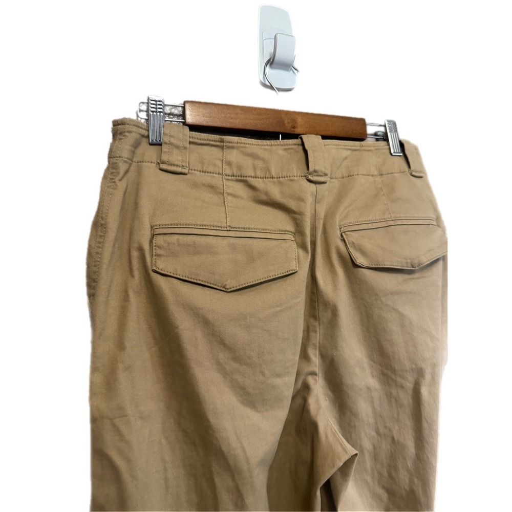 J. Crew Wide Leg Chino Pants Womens 8 Khaki Tan Excellent High Rise Cotton Blend - Picture 4 of 7